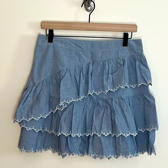 Ulla Johnson Ella Tiered Embroidered Mini Skirt - Picture 2 of 7